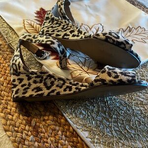 J Crew Leopard Print Wedge Sandals